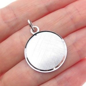 LAMODE 925 Sterling Silver Vintage Round Tag Charm Pendant